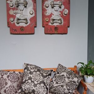 Red, blue, silver wall hanging (set of 2) - Pair 1