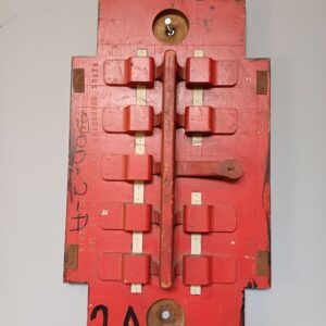 Red Industrial Pattern Mould Wall Hanging – Threaded Block 2A