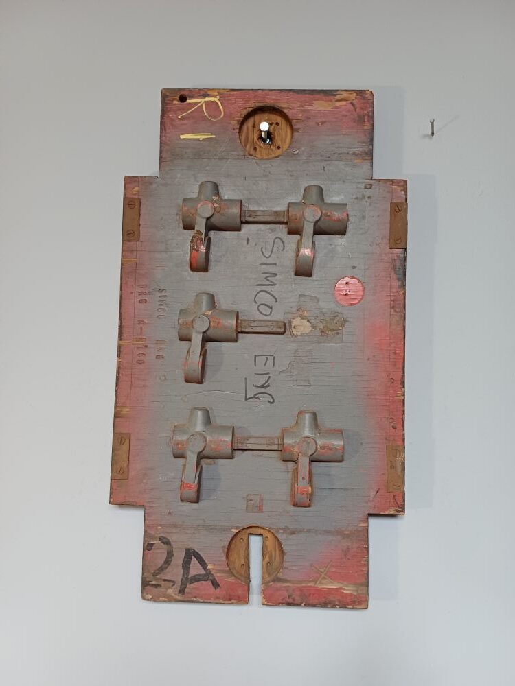 Grey & Red Industrial Pattern Mould Wall Hanging - Cam Bracket 2A-R1