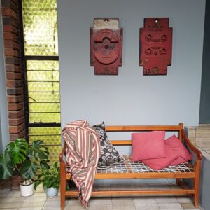 Red Industrial Pattern Mould Wall Hanging - Counter C/W 2-B