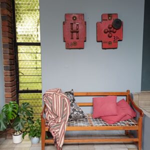 Red Industrial Pattern Mould Wall Hanging - Oil Pump 2-B