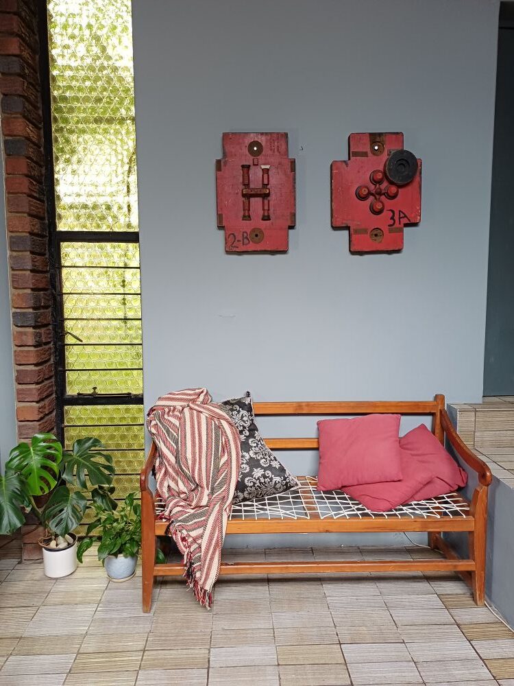 Red Industrial Pattern Mould Wall Hanging - Oil Pump 2-B