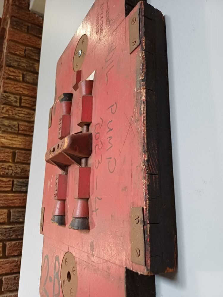 Red Industrial Pattern Mould Wall Hanging - Oil Pump 2-B - Image 3
