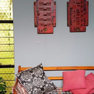Red Industrial Pattern Mould Wall Hanging - Flat Stringer Brackets 2-B