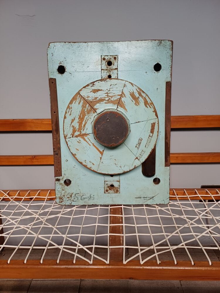 Large Industrial Pattern Mould Wall Hanging - SIMCO Blue Segmented Wheel Form (5G) - Image 4