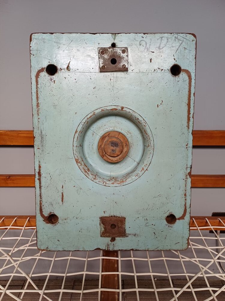 Large Industrial Pattern Mould Wall Hanging - SIMCO Blue Recessed Wheel Form (21 D-7) - Image 5