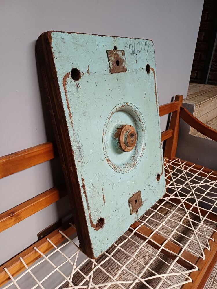 Large Industrial Pattern Mould Wall Hanging - SIMCO Blue Recessed Wheel Form (21 D-7) - Image 8