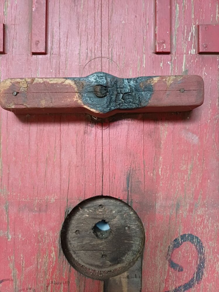 Red Industrial Pattern Mould Wall Hanging - Burnt Detail (2-A)