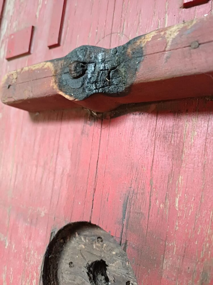Red Industrial Pattern Mould Wall Hanging - Burnt Detail (2-A) - Image 5