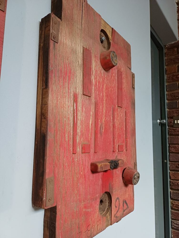 Red Industrial Pattern Mould Wall Hanging - Burnt Detail (2-A) - Image 8