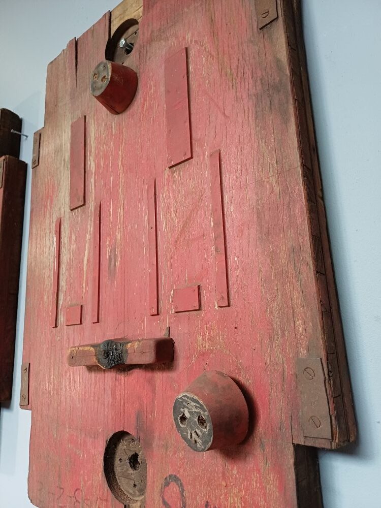 Red Industrial Pattern Mould Wall Hanging - Burnt Detail (2-A) - Image 6