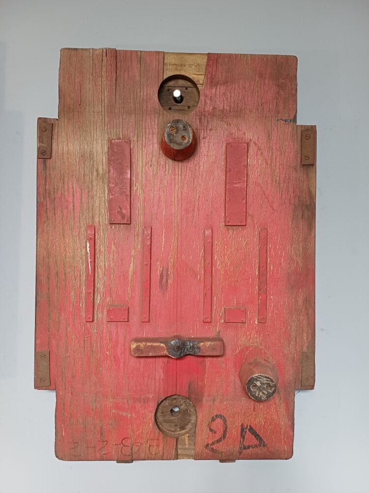 Red Industrial Pattern Mould Wall Hanging - Burnt Detail (2-A) - Image 2