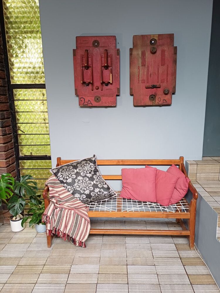 Red Industrial Pattern Mould Wall Hanging - SIMCO TS-6 Twin Form (2-A)