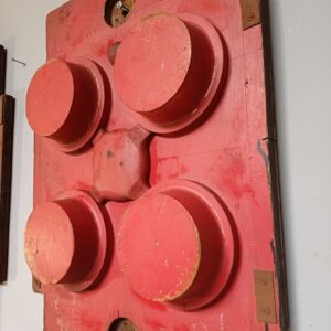 Red Industrial Pattern Mould Wall Hanging - SIMCO Wheel Drawing 2056 (2-A)