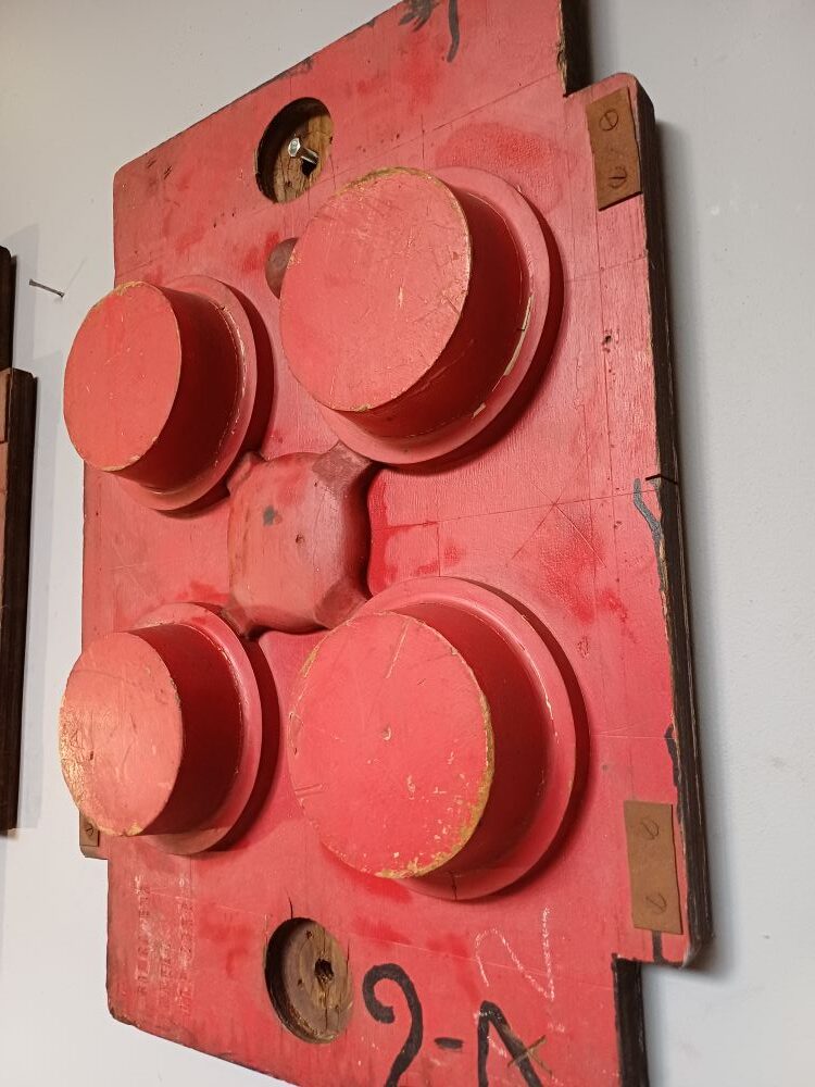 Red Industrial Pattern Mould Wall Hanging - SIMCO Wheel Drawing 2056 (2-A)